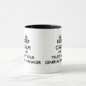 Houd kalm en vertrouw op uw algemeen manager mok (Midden)