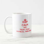 Houd kalm en vertrouw op uw fysieke apotheker koffiemok (Links)