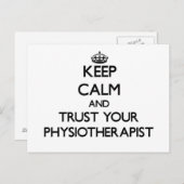 Houd kalm en vertrouw op uw fysioarapist briefkaart (Voorkant / Achterkant)