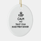 Houd kalm en vertrouw op uw investeringsbank keramisch ornament (Rechts)