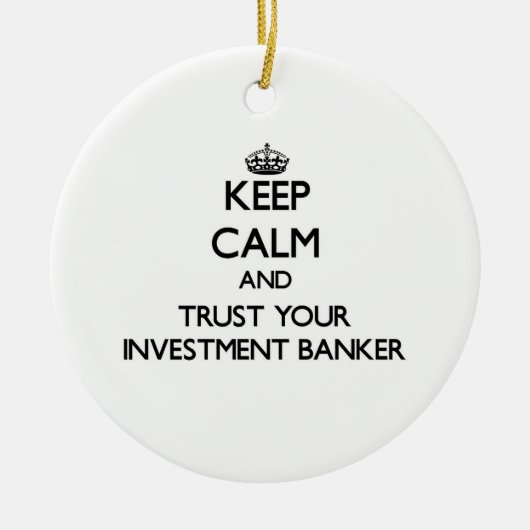 Houd kalm en vertrouw op uw investeringsbank keramisch ornament (Voorkant)
