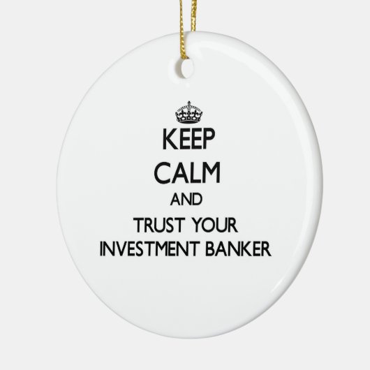 Houd kalm en vertrouw op uw investeringsbank keramisch ornament (Links)