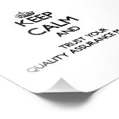 Houd kalm en vertrouw op uw kwaliteitsbewaker foto afdruk (Hoek)