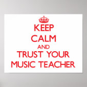 Houd kalm en vertrouw op uw muziekleraar poster (Voorkant)