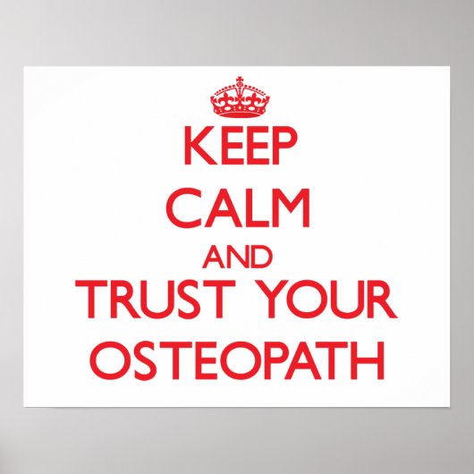 Houd kalm en vertrouw op uw osteopath poster (Voorkant)