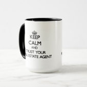 Houd kalm en vertrouw op uw Real Estate Agent Mok (Voorkant links)