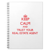 Houd kalm en vertrouw op uw Real Estate Agent Notitieboek (Voorkant)