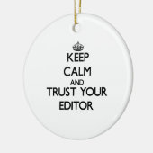 Houd Kalm en vertrouw op Uw Redacteur Keramisch Ornament (Links)