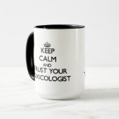 Houd kalm en vertrouw op uw toxicoloog mok (Voorkant links)