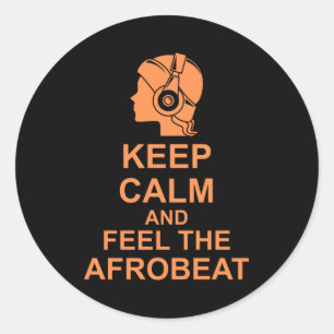 Houd kalm en voel de afrobot ronde sticker