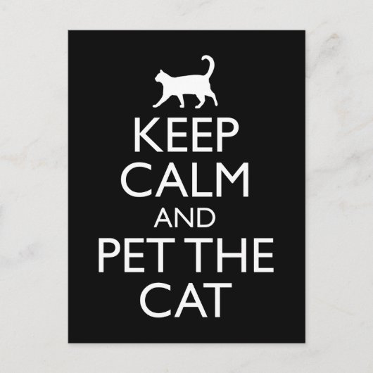 Houd kalm en voer de kat in briefkaart (Voorkant)