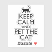 Houd kalm en voer de kat in sticker (Vel)
