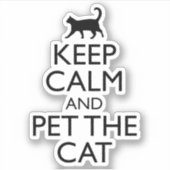 Houd kalm en voer de kat in sticker (Voorkant)