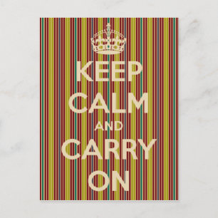 Houd kalm en voer de  streep Briefkaart in