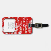 Houd kalm en voer op aangepast Bagagelabel (Voorkant horizontaal)