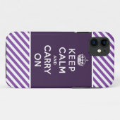 Houd kalm en voer over iPhone 5 Hoesje Paars (Achterkant (horizontaal))