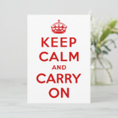 Houd kalm en voer uit in uitnodiging (Staand voorkant)