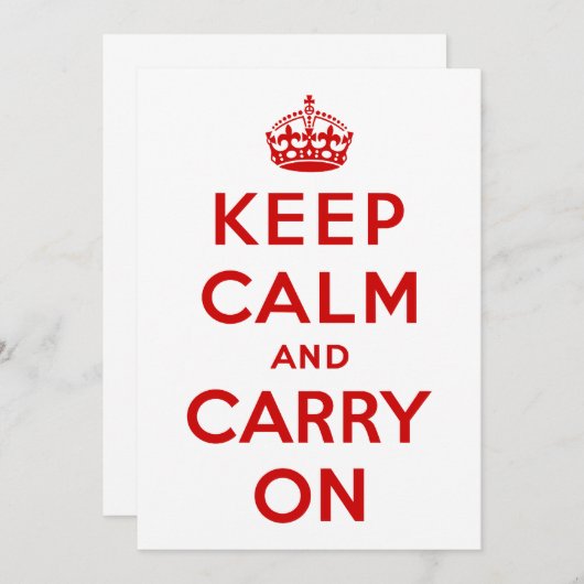 Houd kalm en voer uit in uitnodiging (Voorkant / Achterkant)