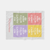 Houd kalm en voer uit op 4-panelniveau fleece deken (Voorkant (Horizontaal))