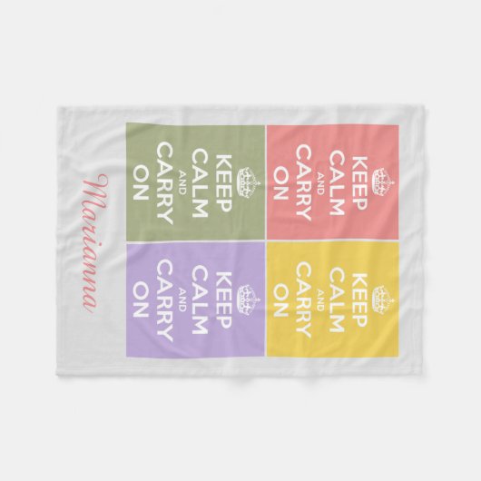 Houd kalm en voer uit op 4-panelniveau fleece deken (Voorkant (Horizontaal))