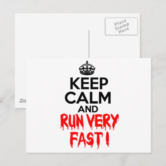 Houd kalm en voer zeer snel uit briefkaart (Voorkant / Achterkant)