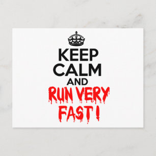 Houd kalm en voer zeer snel uit briefkaart