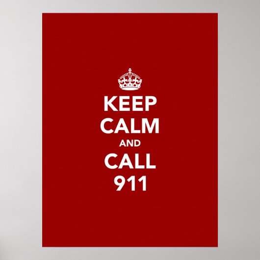 Houd Kalm en Vraag 911 Poster (Voorkant)