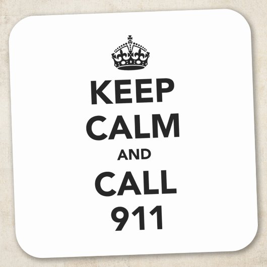 Houd Kalm en Vraag 911 Vierkante Sticker