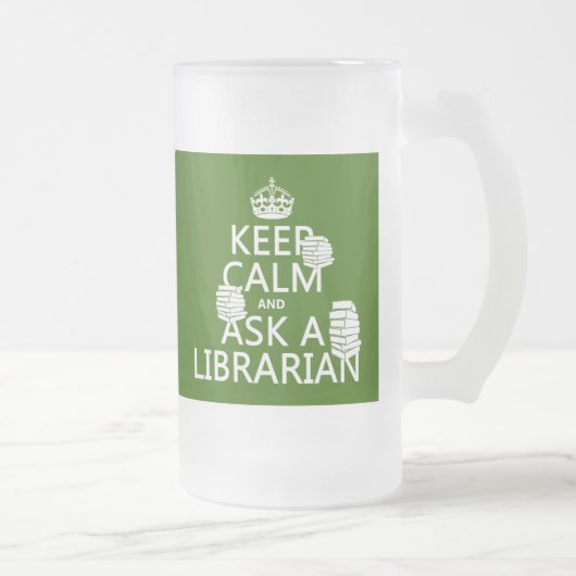 Houd kalm en vraag een Librarian (om het even welk Matglas Bierpul (Rechts)