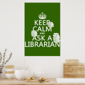 Houd kalm en vraag een Librarian (om het even welk Poster (Keuken)