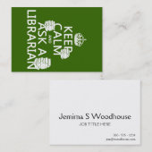 Houd kalm en vraag een Librarian (om het even welk Visitekaartje (Voorkant / Achterkant)