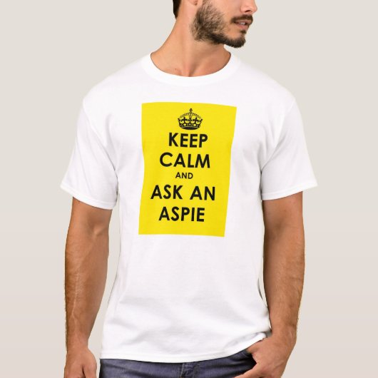 Houd kalm en vraag een spie - gele zwarte tx van h t-shirt (Voorkant)