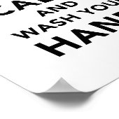 Houd kalm en was uw handen poster (Hoek)