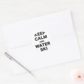 Houd kalm en waterski ronde sticker (Envelop)