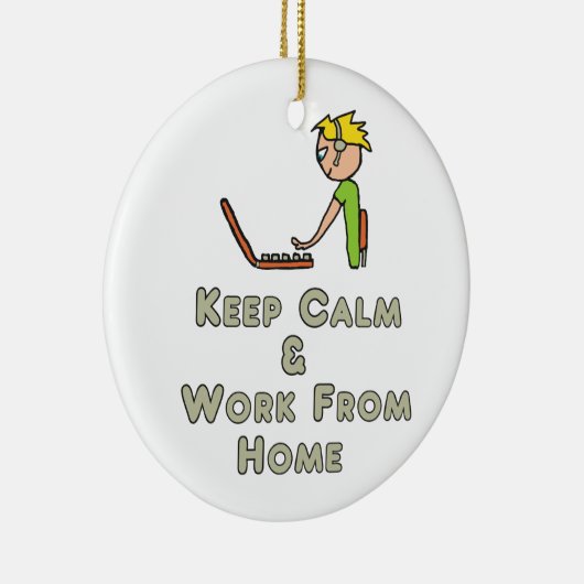 Houd kalm en werk thuis keramisch ornament (Rechts)