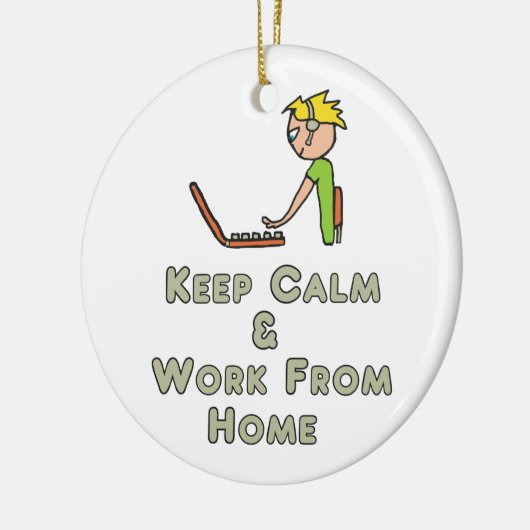 Houd kalm en werk thuis keramisch ornament (Links)