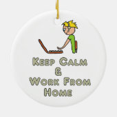 Houd kalm en werk thuis keramisch ornament (Achterkant)