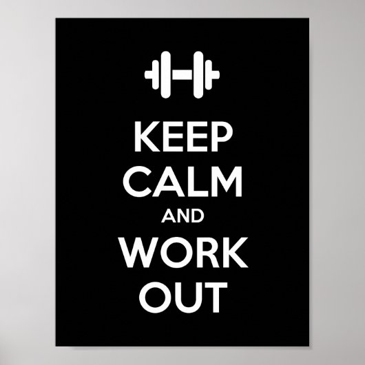 Houd kalm en werk uit Motivatie Poster (Voorkant)