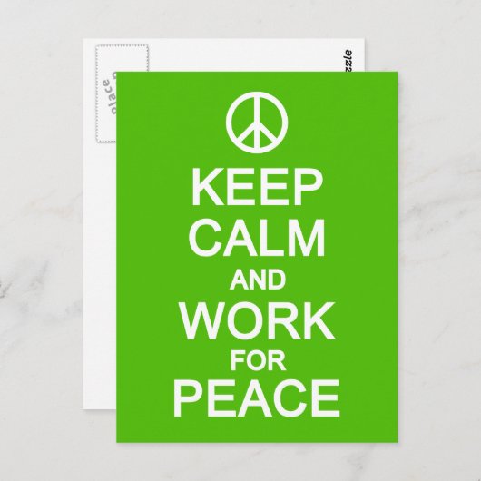 Houd kalm en werk voor een briefkaart, pas uw syst briefkaart (Voorkant / Achterkant)