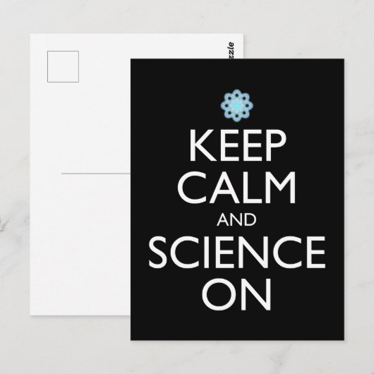 Houd kalm en wetenschap aan briefkaart (Voorkant / Achterkant)