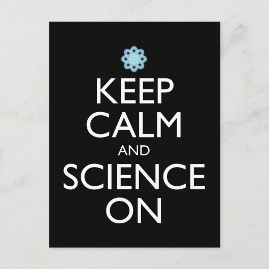 Houd kalm en wetenschap aan briefkaart (Voorkant)