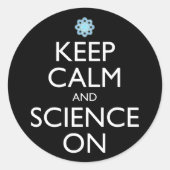 Houd kalm en wetenschap aan ronde sticker (Voorkant)