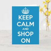 Houd Kalm en Winkel op Wenskaart Kaart (Gele Bloem)