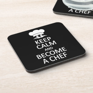 Houd kalm en word een Chef Custom onderzetters