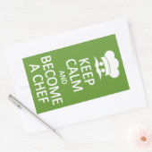 Houd kalm en word een Chef-sticker Rechthoekige Sticker (Envelop)