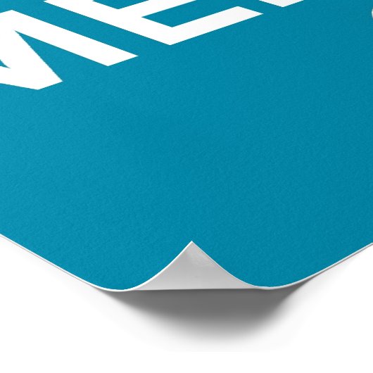 Houd kalm en zeemeermin op afgedrukt poster in bla (Hoek)