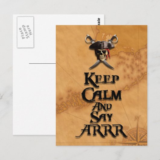 Houd kalm en zeg ARRR Briefkaart (Voorkant / Achterkant)