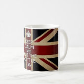 Houd kalm en zet de fles aan koffiemok (Voorkant rechts)