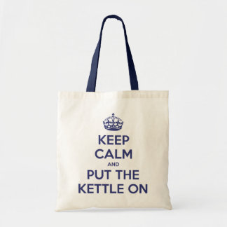 Houd kalm en zet de fles aan tote bag