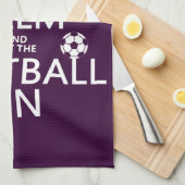 Houd kalm en (zet het) Football aan (klantgericht) Theedoek (Quarter Fold)